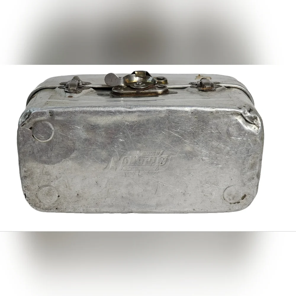 Vintage Non-Rust Sani Kit Aluminum Coal Miner's Lunch Box Pail Bucket Dome Top
